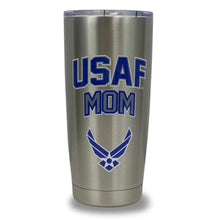 Load image into Gallery viewer, AIR FORCE MOM STAINLESS STEEL TUMBLER (SILVER)