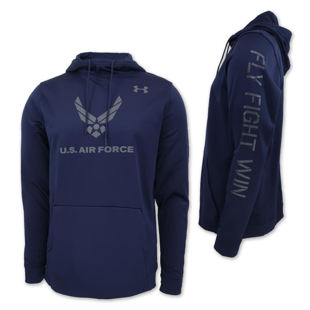 AIR FORCE UNDER ARMOUR FLY FIGHT WIN ARMOUR FLEECE HOOD (NAVY) 3