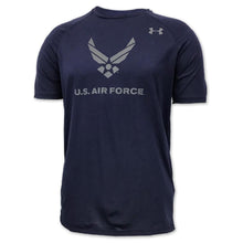 Load image into Gallery viewer, AIR FORCE UNDER ARMOUR FLY FIGHT WIN TECH T-SHIRT (NAVY)