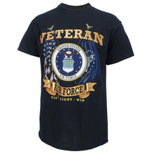 Load image into Gallery viewer, Air Force Veteran Seal Flags T-Shirt (Black)