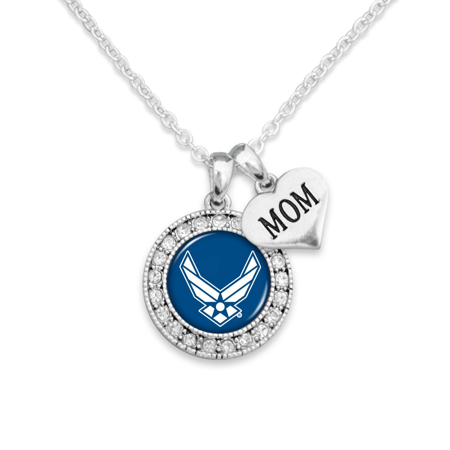 AIR FORCE WINGS CRYSTAL MOM NECKLACE