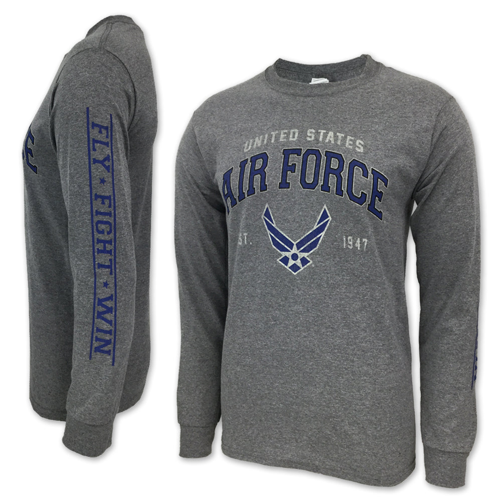 Talking Tops U.S. Air Force Sweatshirts: Air Force Wings Est. 1947 Crewneck Sweatshirt in Grey XL
