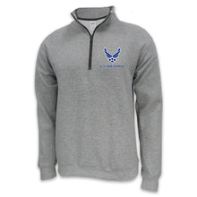 Load image into Gallery viewer, AIR FORCE WINGS LOGO 1/4 ZIP (GREY)