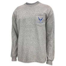 Load image into Gallery viewer, AIR FORCE WINGS LOGO LONG SLEEVE POCKET T (GREY)