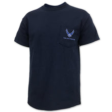 Load image into Gallery viewer, AIR FORCE WINGS LOGO POCKET T-SHIRT (NAVY)
