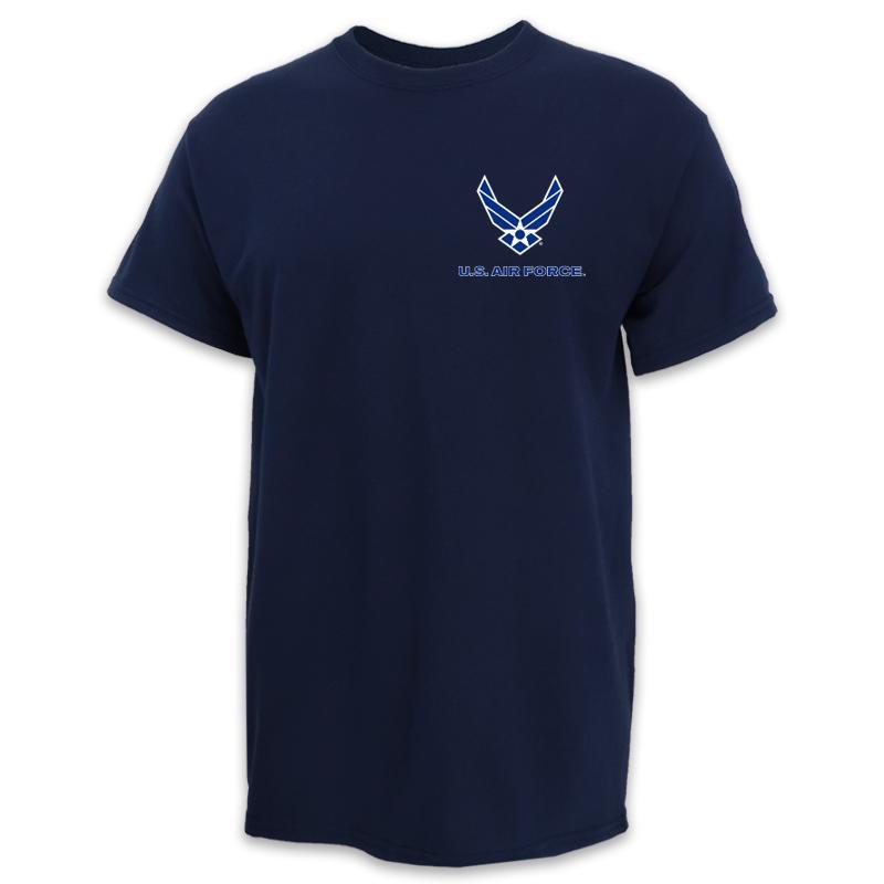 AIR FORCE WINGS LOGO LEFT CHEST T-SHIRT (NAVY)