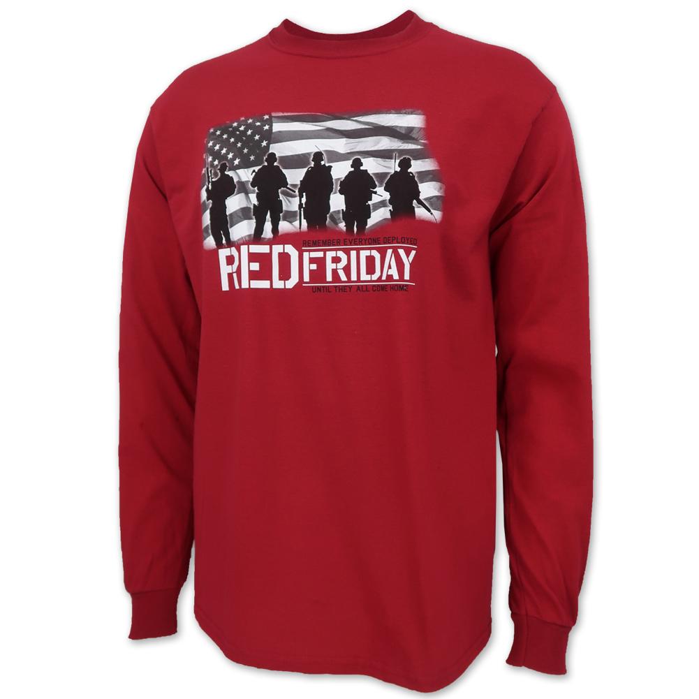 RED FRIDAY USA FLAG LONG SLEEVE T-SHIRT (CARDINAL)