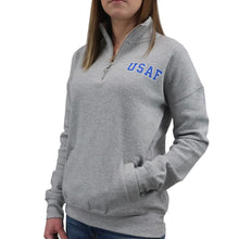 Load image into Gallery viewer, USAF LADIES DAKOTA QUARTER ZIP PULLOVER (GREY) 4