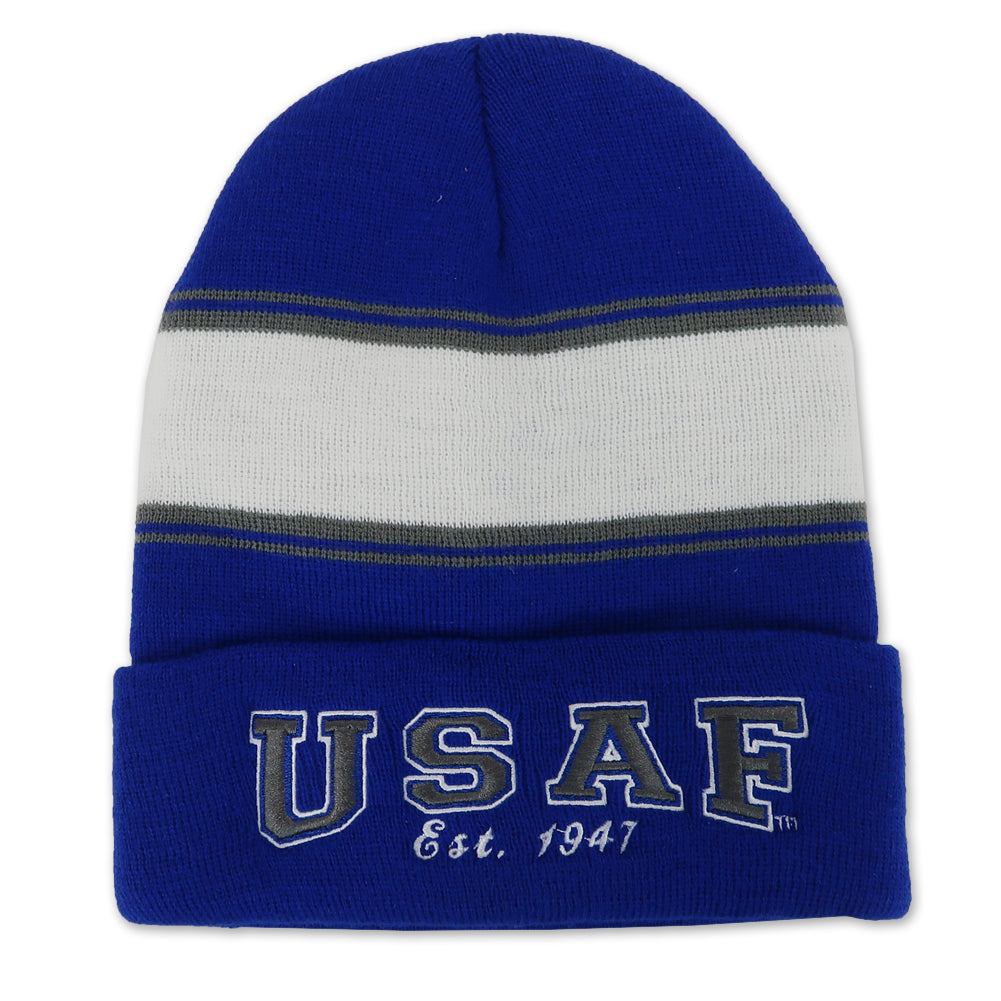 USAF Striped Watch Cap (Royal)