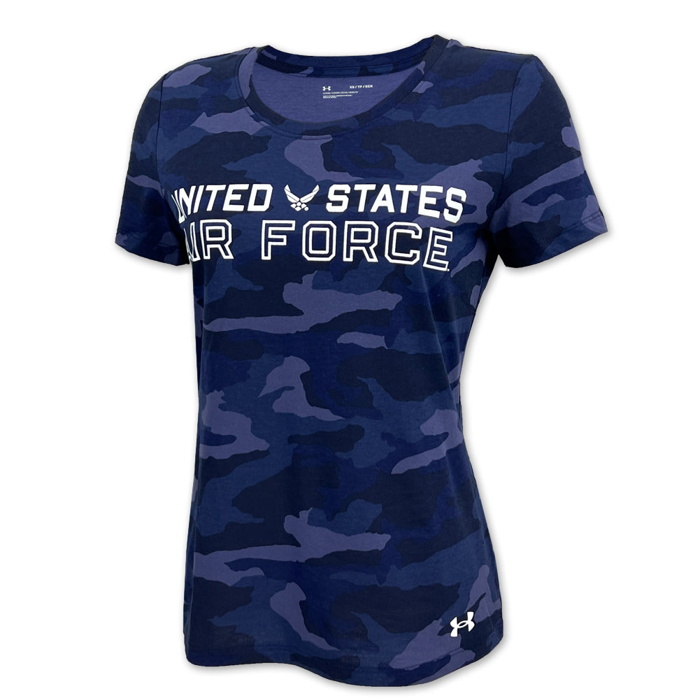 United States Air Force Ladies Under Armour Cotton Camo T-Shirt